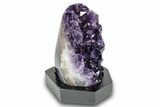 Deep Purple Amethyst Geode With Wood Base - Uruguay #275618-2